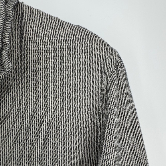 CP Shades Button Front Tunic Shirt Size Medium Gray Stripe 100% Cotton Casual - Picture 4 of 11